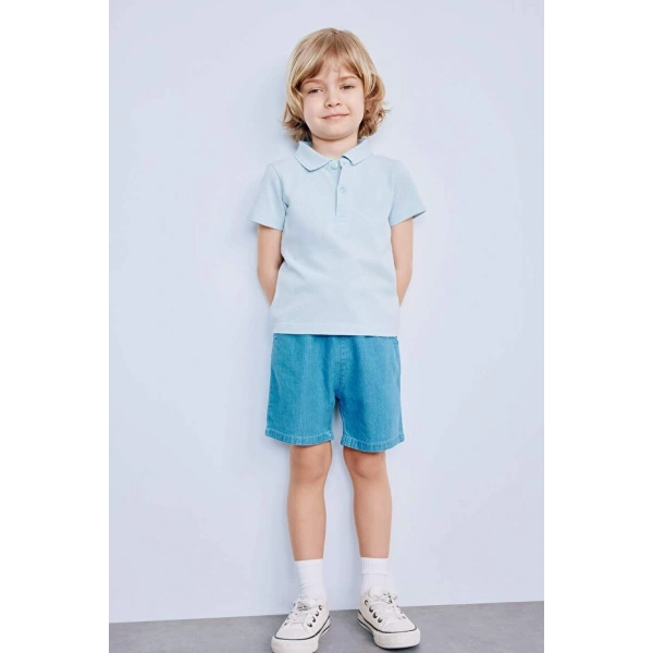 Defacto Kısa Kollu Polo Basic Düz Tişört Erkek Bebek