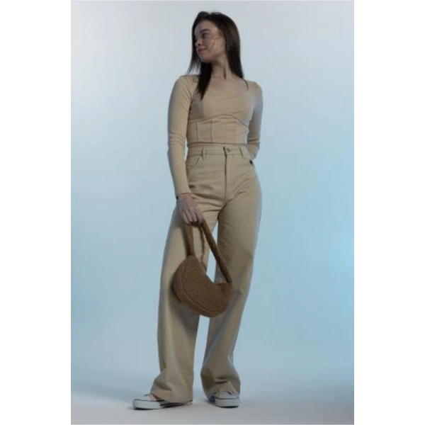 DEFACTO Wide Leg Geniş Paça Gabardin Pantolon
