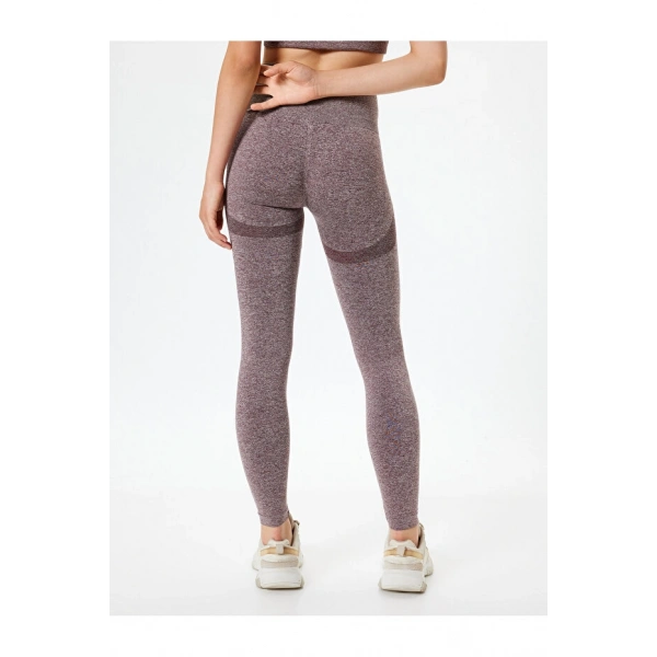 Koton Dikişsiz Tayt Spor Yüksek Bel Tül Detaylı Kırçıllı Slim Fit