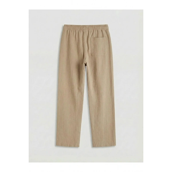 LC Waikiki Bej Beli Lastikli Erkek Çocuk Poplin Pantolon