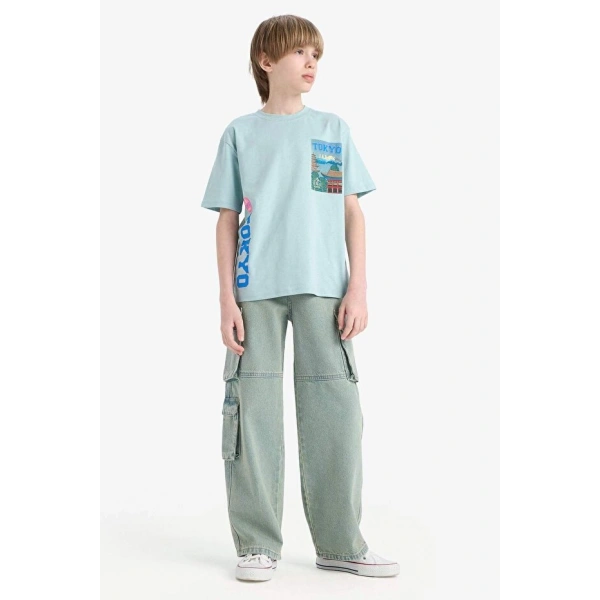 Defacto Koyu Yeşil Erkek Çocuk Jean Pantolon