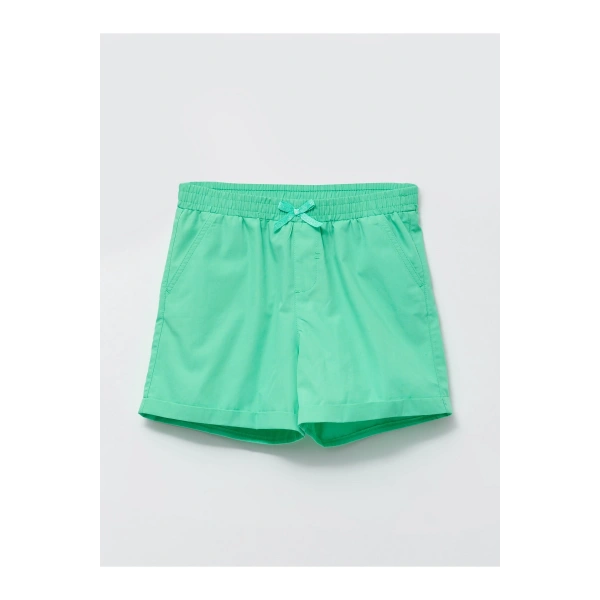 LC WAİKİKİ Beli Lastikli Basic Poplin Kız Çocuk Şort