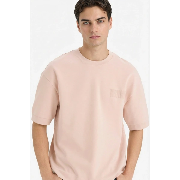 DEFACTO Erkek Pamuklu Loose Fit Baskılı Tişört