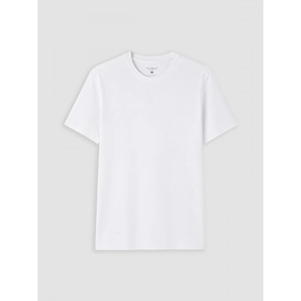 LC Waikiki Beyaz Slim Fit Kalın Kumaş Tişört