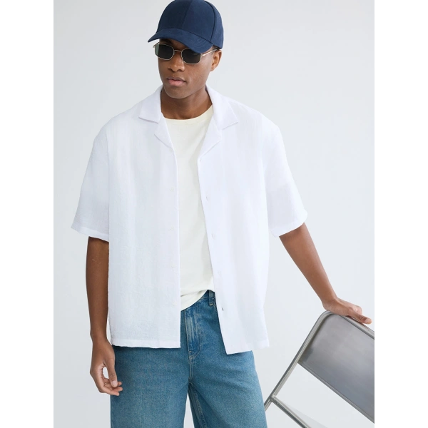 LC Waikiki Beyaz Regular Fit Erkek Basic Gömlek