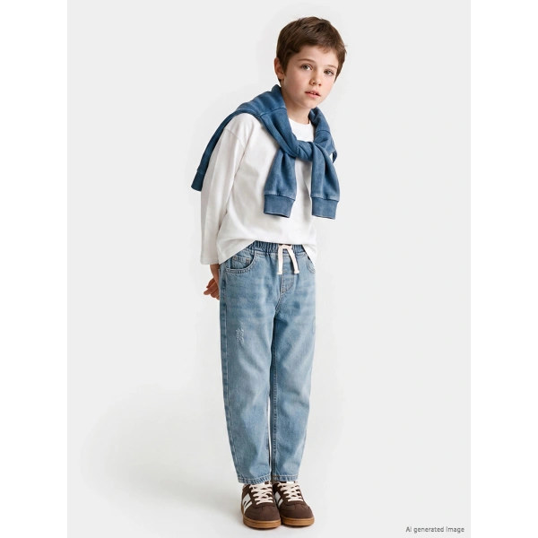 LC Waikiki İndigo Baggy Fit Erkek Çocuk Jean Pantolon