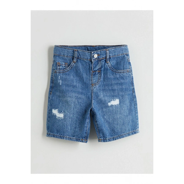 LC Waikiki Beli Lastikli Basic Erkek Çocuk Jean Şort