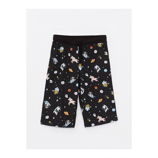 LC Waikiki Beli Lastikli Baskılı Kız Çocuk Bermuda