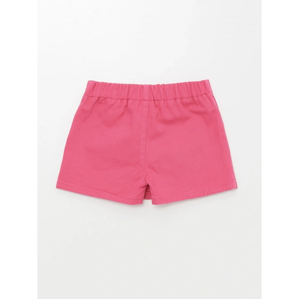 LC Waikiki Pembe Beli Lastikli Kız Bebek Şort Etek
