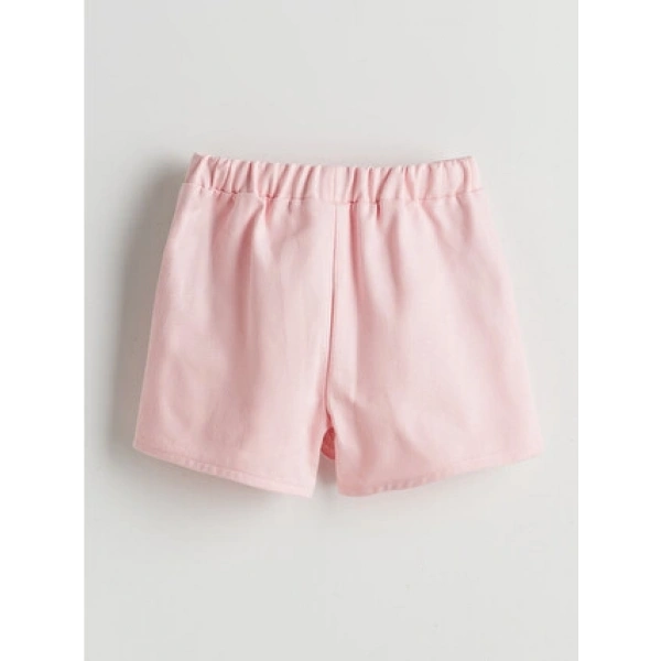 LC Waikiki Pembe Beli Lastikli Nakışlı Kız Çocuk Şort Etek