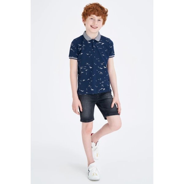 DEFACTO Erkek Çocuk Slim Fit Normal Bel Jean Bermuda