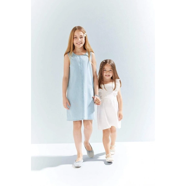 Defacto Kolsuz Poplin Yazlık Elbise Kız Bebek