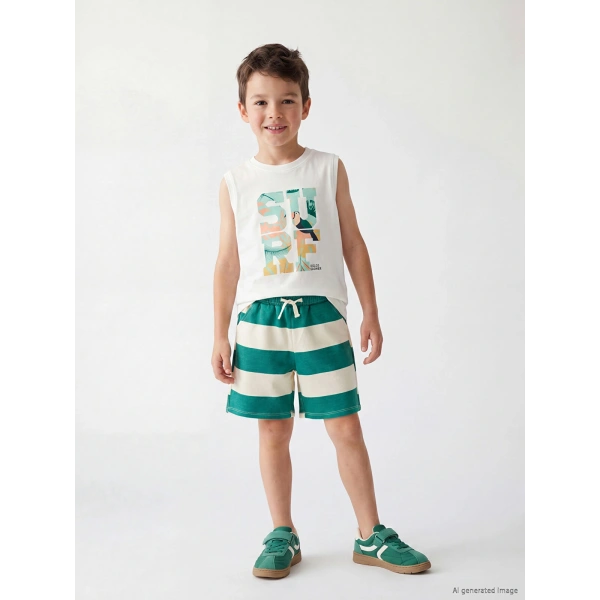 LC Waikiki Kids Beyaz Baskılı Erkek Çocuk Takım