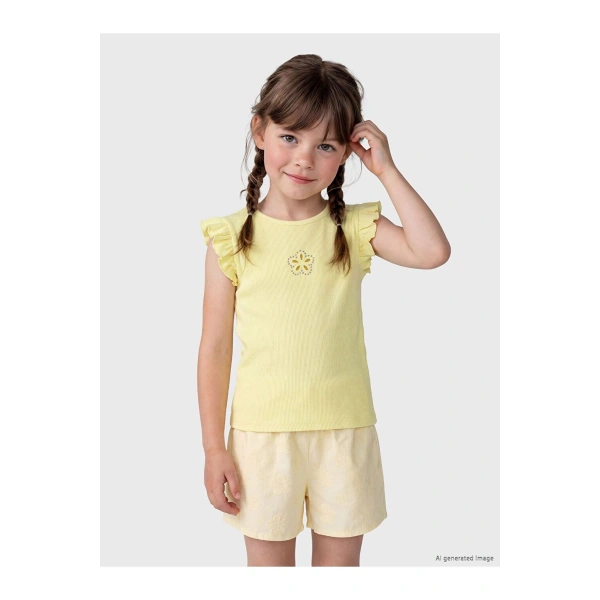 LC Waikiki Kids Bisiklet Yaka Taşlı Kız Çocuk Atlet