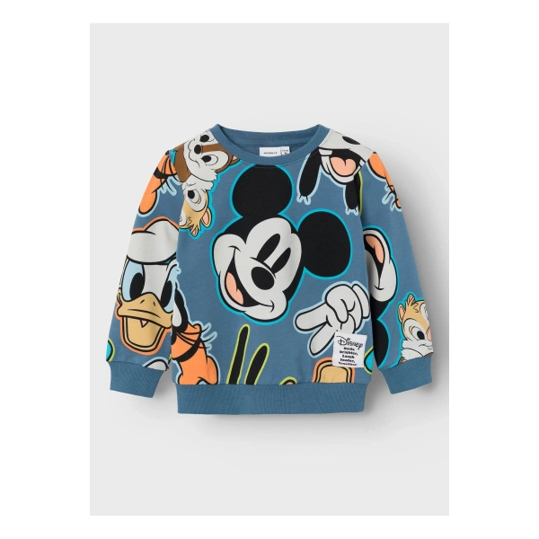 NAME IT Baskılı Erkek Mavi Sweatshirt