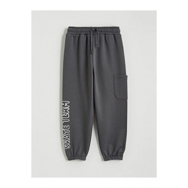 LC Waikiki Baskılı Erkek Çocuk Kalın Jogger Eşofman Altı