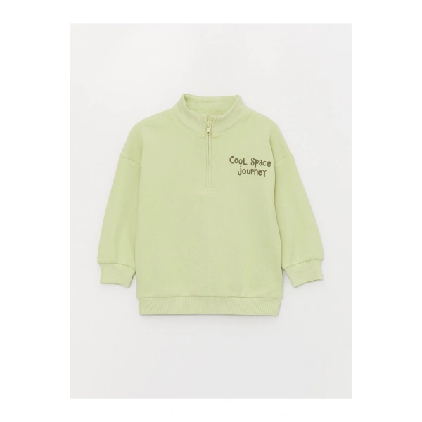 LC Waikiki Dik Yaka Uzun Kollu Baskılı Erkek Bebek Sweatshirt