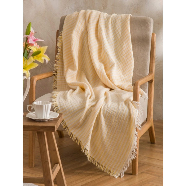 LC Waikiki Sarı Müslin Tv Battaniyesi 130x170 Cm