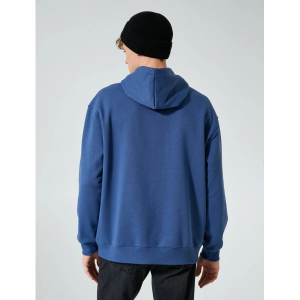 KOTON Kolej Sweatshirt Kapşonlu Baskılı Kanguru Cep Detaylı Şardonlu