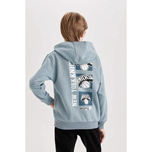 DEFACTO Erkek Çocuk Kapüşonlu Sırt Baskılı Sweatshirt