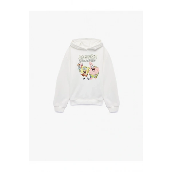 Koton Baskılı Uzun Kollu Şardonlu Kapşonlu Sweatshirt