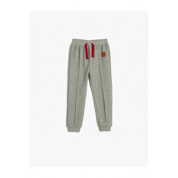 Koton Basic Jogger Eşofman Altı Beli Bağlamalı Nervür Detaylı