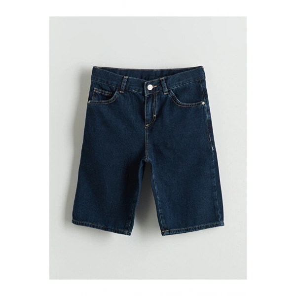 LC Waikiki Beli Ayarlanabilir Lastikli Erkek Çocuk Jean Şort