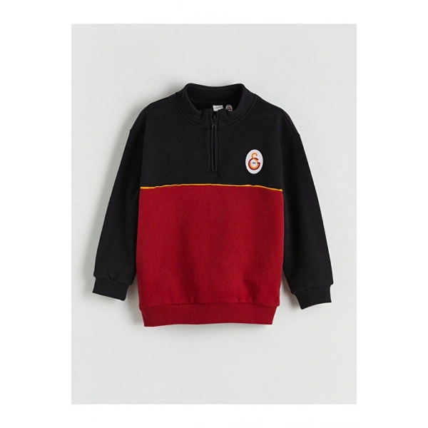 LC Waikiki Kırmızı Baskılı Erkek Çocuk Kalın Sweatshirt