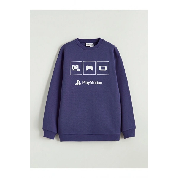 LC Waikiki Baskılı Erkek Çocuk Kalın Sweatshirt