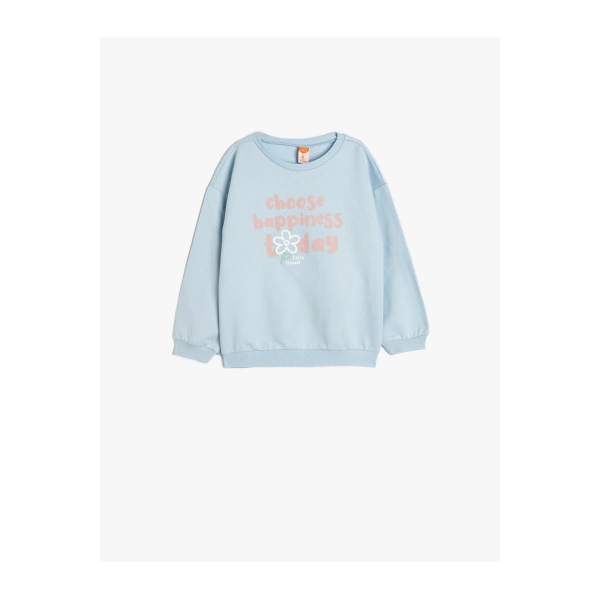 KOTON Pamuklu Uzun Kollu Baskılı Sweatshirt