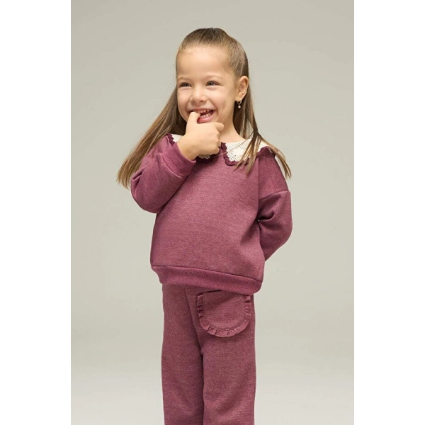 Defacto Büyük Yaka Nakışlı Sweatshirt Kız Bebek