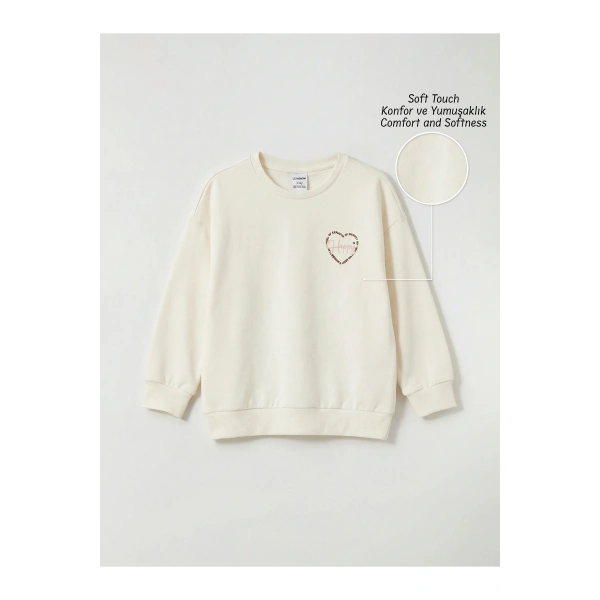 LC Waikiki Bisiklet yaka ve uzun kollu kız çocuk sweatshirt