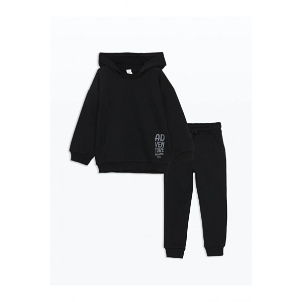 LC Waikiki Kapüşonlu Erkek Bebek Sweatshirt Ve Eşofman Alt 2li Takım