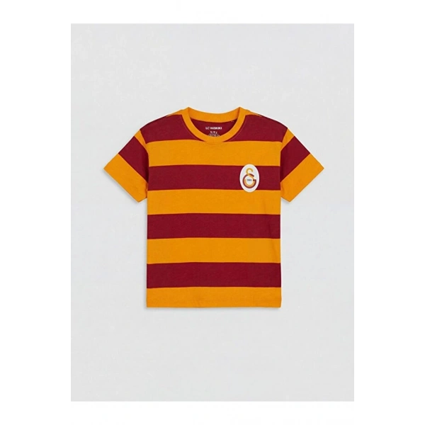LC Waikiki Bisiklet Yaka Çizgili Galatasaray Erkek Bebek Tişört