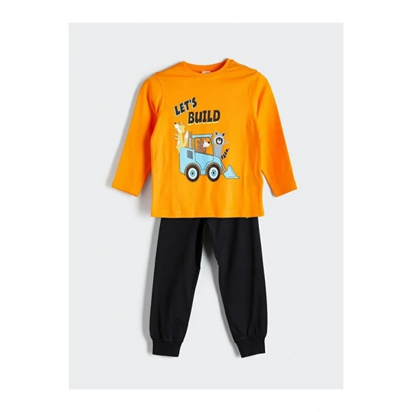 LC Waikiki Uzun Kollu Baskılı Erkek Çocuk Pijama Takım