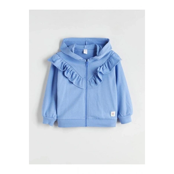 LC Waikiki Kapüşonlu Fermuarlı Kız Çocuk Sweatshirt