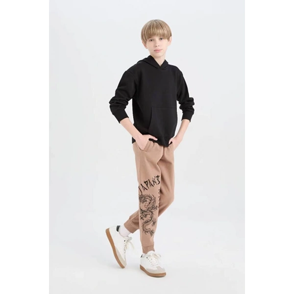 Defacto Standart Fit Jogger Kahverengi Erkek Çocuk Eşofman Altı