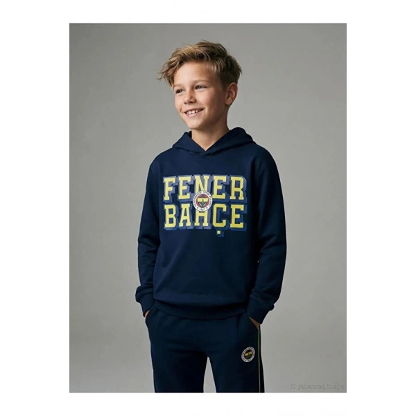 LC Waikiki Kapüşonlu Baskılı Erkek Çocuk Sweatshirt
