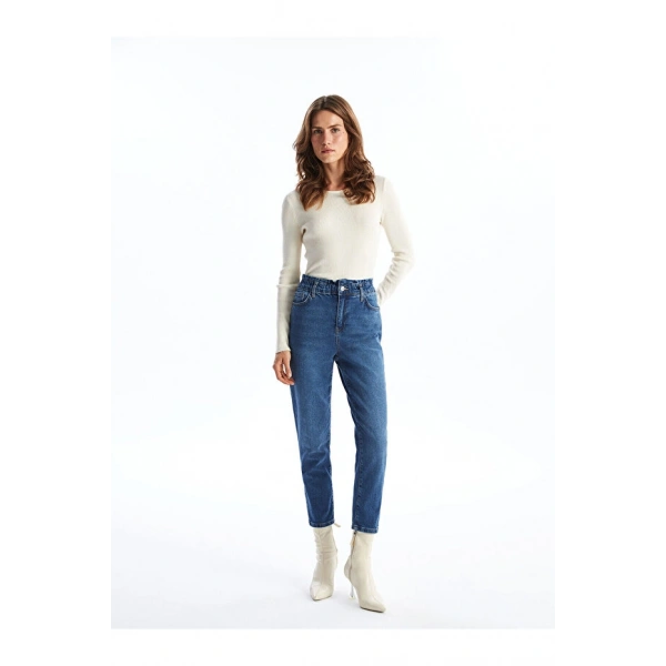LC Waikiki Beli Lastikli Paperbag Kadın Jean Pantolon