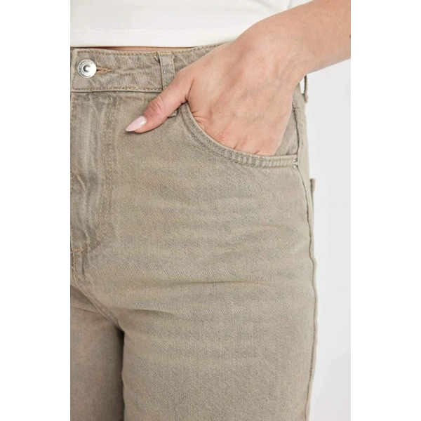 Defacto 90s Wide Leg Geniş Paça Yüksek Bel Jean Yıkamalı Pantolon D1233AX24HS