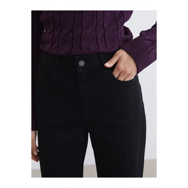 LC Waikiki LCW JeansSiyah Straight Fit Kadın Jean Pantolon