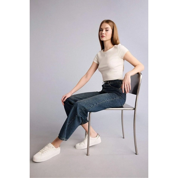 Defacto 90s Wide Leg Yüksek Bel Boru Paça Jean Pantolon