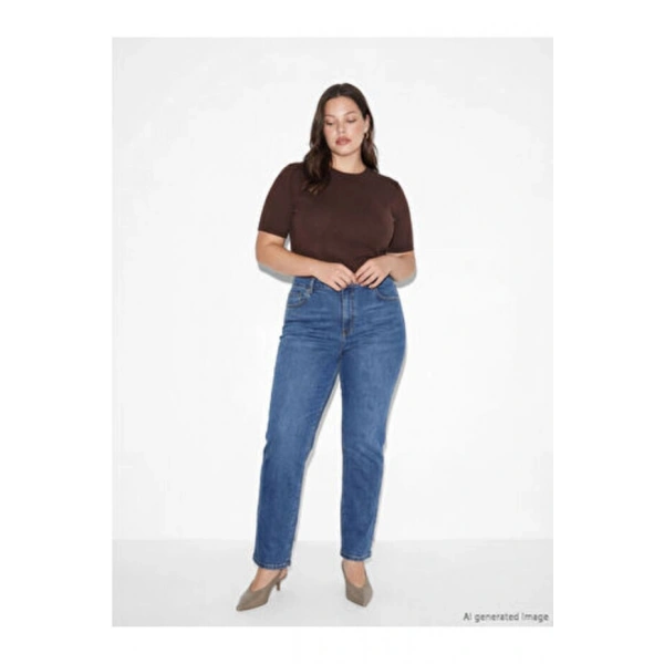 LC Waikiki M1 SEZON İndigo Yüksek Bel Slim Fit Kadın Jean Pantolon