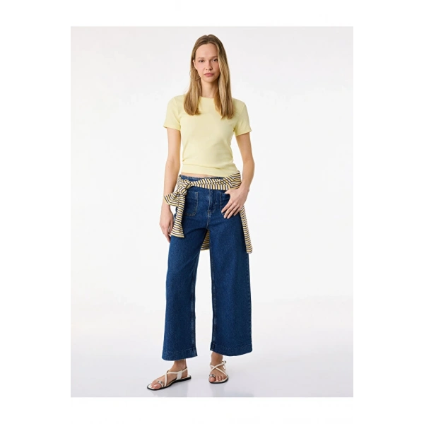 Koton Pamuklu Cepli Normal Bel Culotte Pantolon - Culotte Jeans