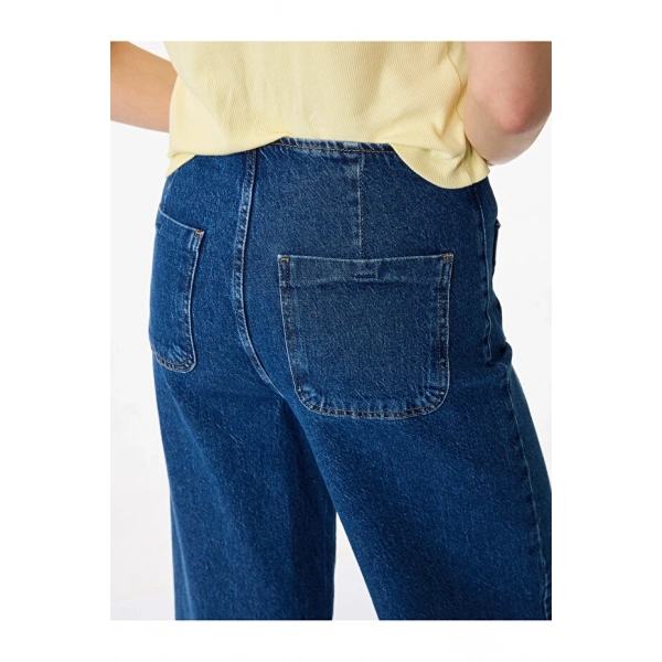 Koton Pamuklu Cepli Normal Bel Culotte Pantolon - Culotte Jeans
