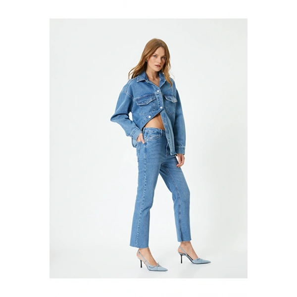 Koton Kısa İspanyol Paça Kot Pantolon - Crop Kick Flare Jeans
