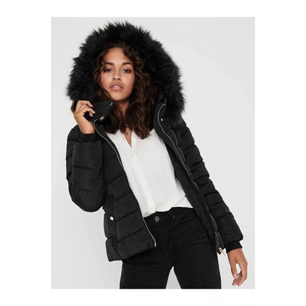 Onlcamılla Quılted Furhood Kadın Mont