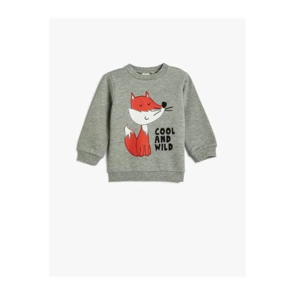 KOTON Erkek Bebek Sweat Gri Melanj