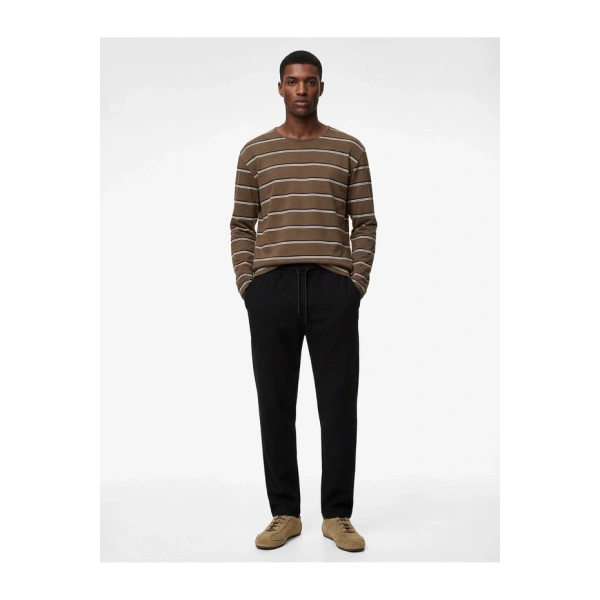 Koton Normal Paça Regular Fit Cepli Dokulu Beli Bağcıklı Eşofman Altı