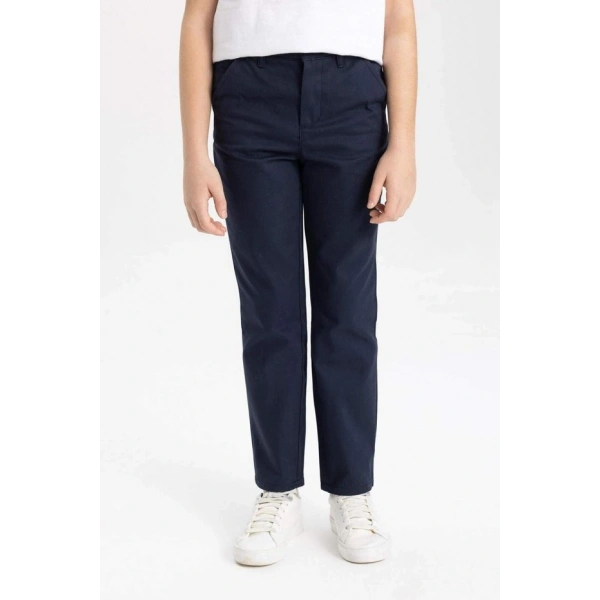 Defacto Erkek Çocuk Standart Paça Keten Görünümlü Pantolon B6707A824SP